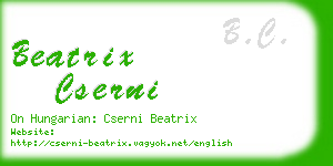 beatrix cserni business card